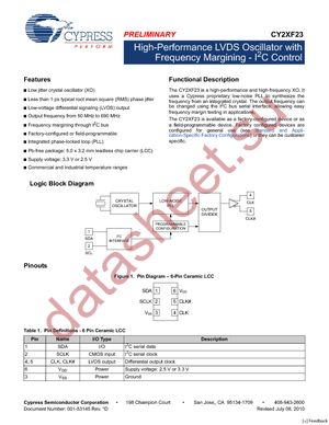 CY2XF23FLXIT datasheet  